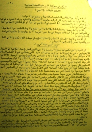 تظهر بعض المقالات المنشوة في صفحات صيحة المظلوم بوادر الانقسام داخل الحركة الوطنية، حيث صدر هذا المقال بعنوان: "لامكان في حركتنا الوطنية للجيف السياسية (الأخبار)