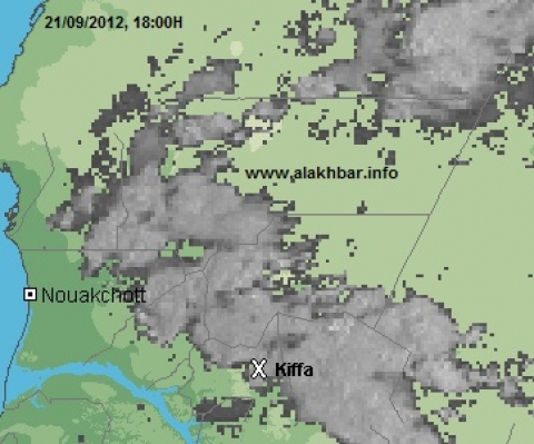 خارطة توزع السحب يوم 21/09/2012 عند الساعة 18:00 ــــــ (الأخبار)  